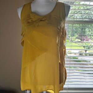 Ya Yellow Asymmetrical Ruffled Tank Top